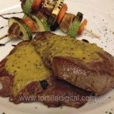 Filete con mayonesa y champiñones